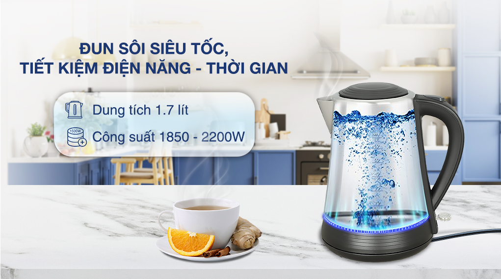 Bình đun siêu tốc Hafele 1.7 lít HS-K1703X - Dung tích