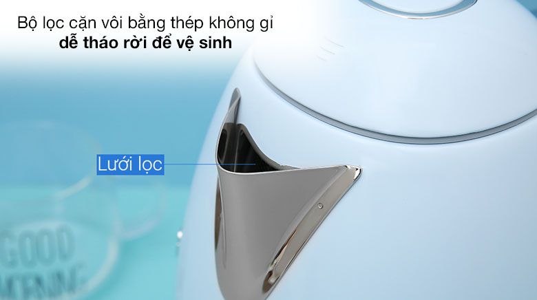Bộ lọc thép không gỉ - Bình đun siêu tốc Smeg 1.7 lít KLF03PBEU (535.43.678)