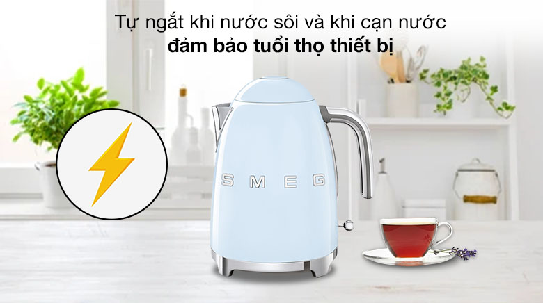 Tự ngắt an toàn - Bình đun siêu tốc Smeg 1.7 lít KLF03PBEU (535.43.678)