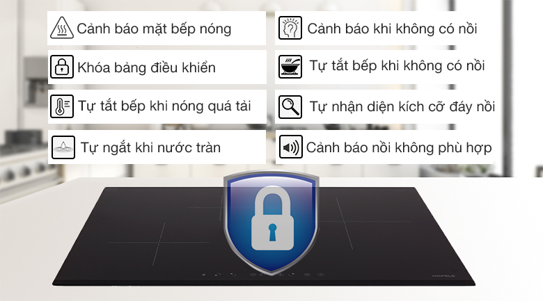 An toàn - Bếp từ 3 vùng nấu Hafele HC-IS773EA (535.02.242)