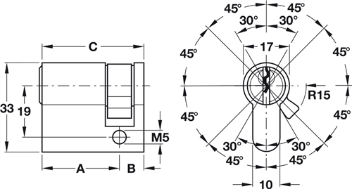 Ruột khoá, Standard Startec profile, 1 đầu chìa, Mã số 916.96.107