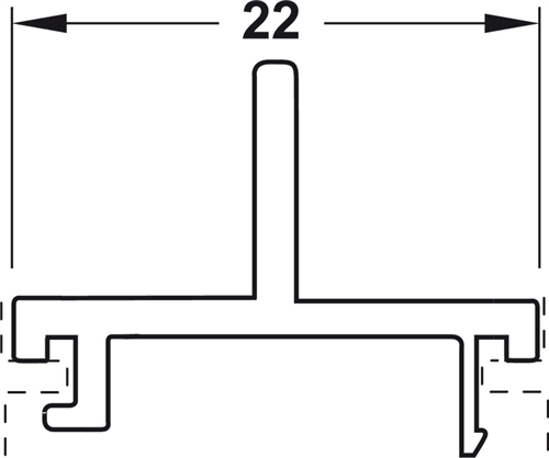 Vỏ cho thanh kết nối tường, Màu bạc anode tự nhiên, chiều dài: 3000 mm, Mã số 403.75.425