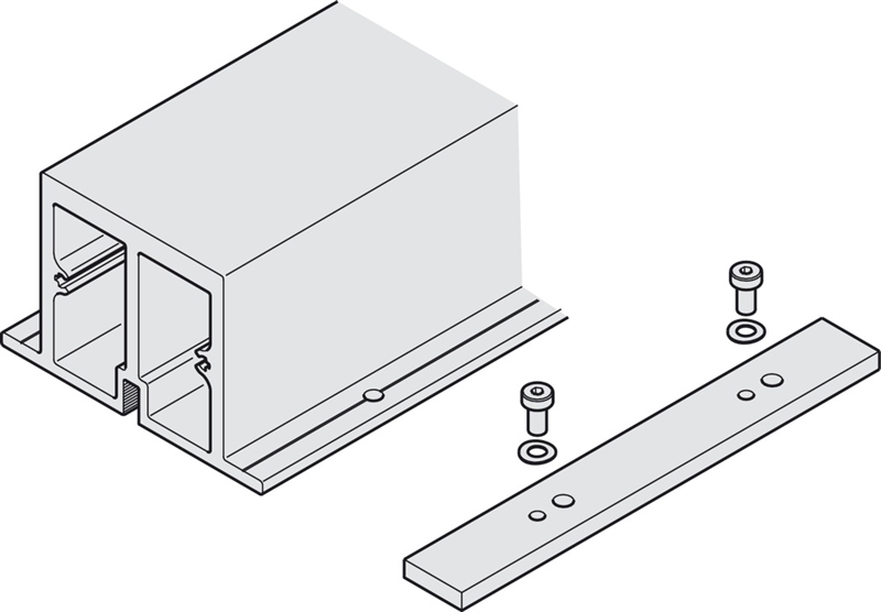 Tay nắm gia cố cho ray trượt, cho các hệ thống đôi tối đa 2,800 mm không có vách giữa, Mã số 408.30.970