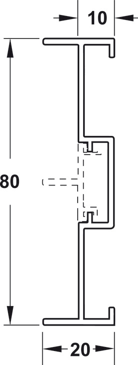 Thanh kết nối tường, Nhôm, Mã số 403.75.414
