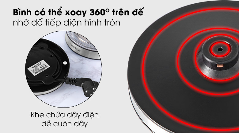 Đế tiếp điện - Bình đun siêu tốc Hafele T-602C 1,7L