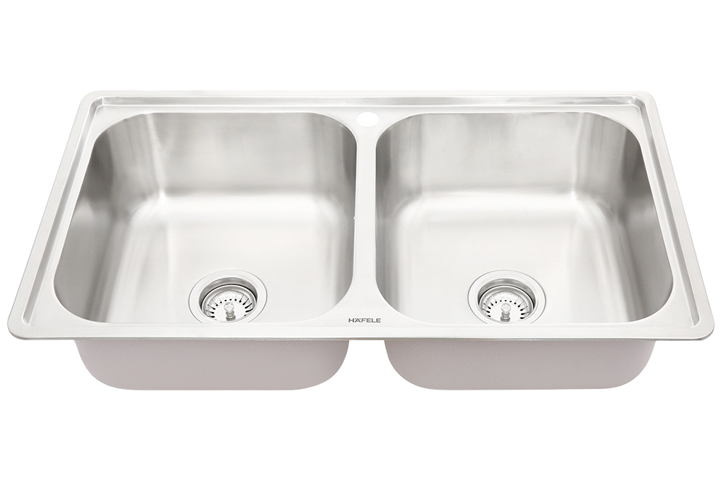Chậu rửa chén 2 ngăn inox Hafele HS20-SSN2R90M (567.20.493) - Thiết kế 2 ngăn rửa