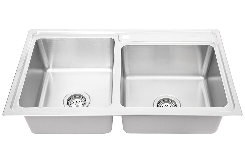 Chậu rửa chén 2 ngăn inox Hafele HS20-SSN2S90L (567.20.546) - Thiết kế 2 ngăn rửa
