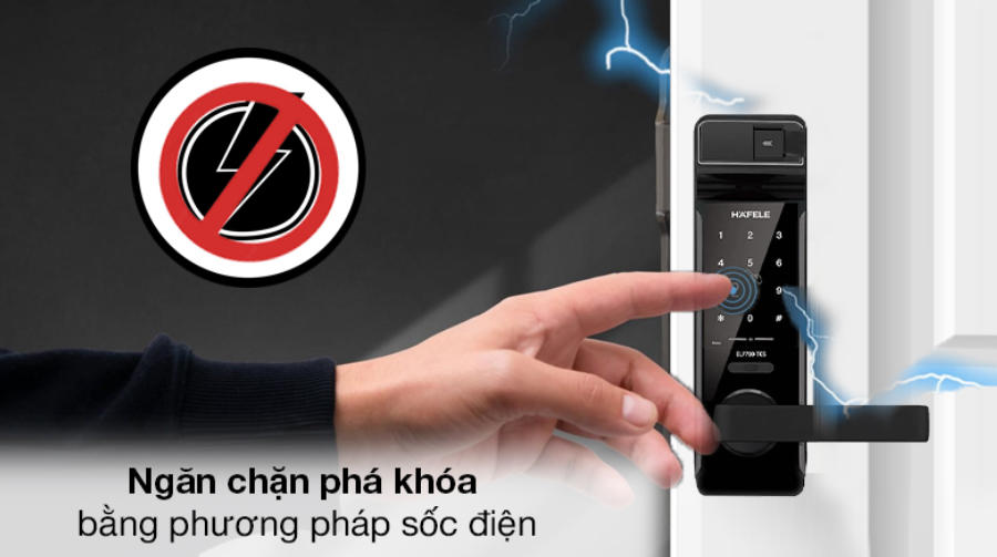 Chống sốc điện - Khóa điện tử Hafele thân khóa lớn EL7700 (912.05.584)