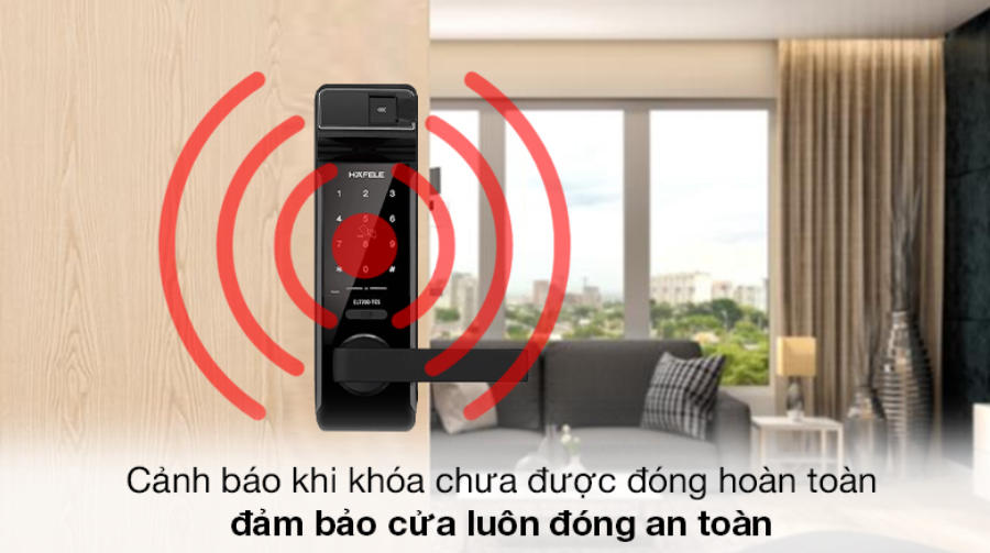 Cảnh báo khóa chưa đóng - Khóa điện tử Hafele thân khóa lớn EL7700 (912.05.584)