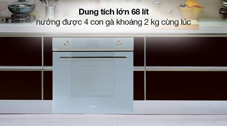 Lò nướng âm Smeg SO6102TS 68 lít (536.64.982) - Có dung tích 68 lít
