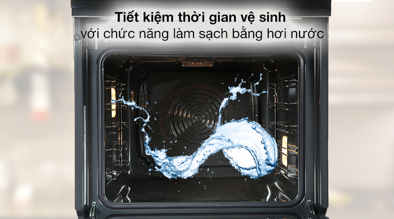 Lò nướng âm Smeg SO6102TS 68 lít (536.64.982) - Tiết kiệm thời gian vệ sinh với chức năng làm sạch bằng hơi nước