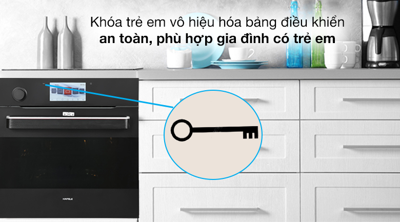 Khóa trẻ em - Lò nướng và hấp lắp âm Hafele HO-T60B (535.02.711) 65 lít