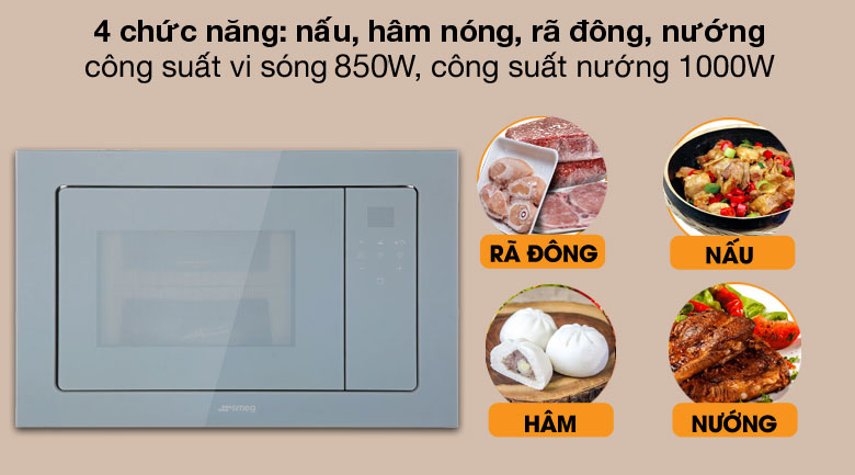 Công suất - Lò vi sóng âm Smeg FMI120S2 20 lít (536.34.192)