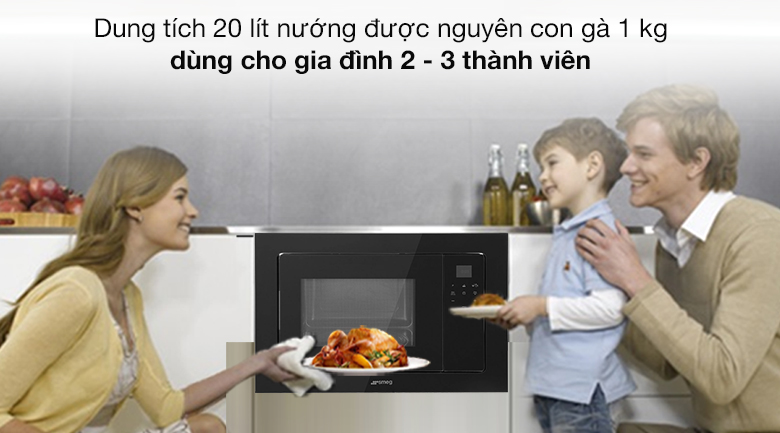 Dung tích - Lò vi sóng âm Smeg FMI120N2 20 lít (536.64.961)