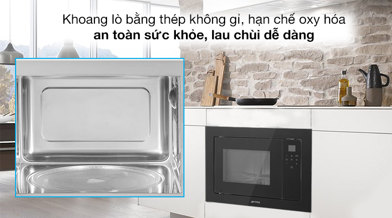 Khoang lò - Lò vi sóng âm Smeg FMI120N2 20 lít (536.64.961)