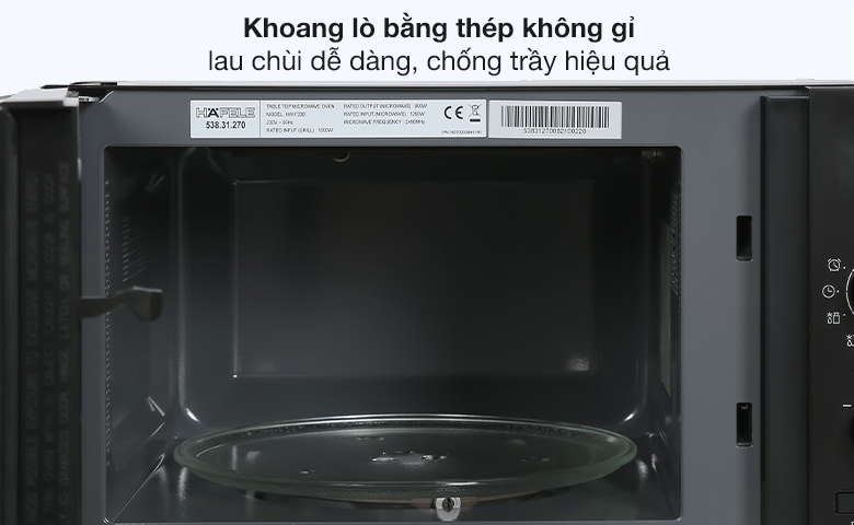 Chất liệu khoang lò - Lò vi sóng có nướng Hafele HW-F23B (538.31.270) 23 lít