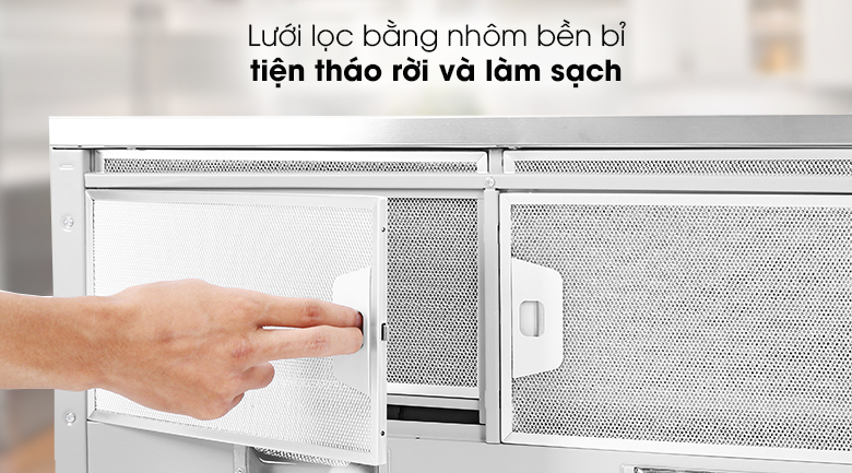 Máy hút mùi âm tủ Hafele HH-S70A - Lưới lọc máy hút mùi làm từ chất liệu nhôm dày dặn