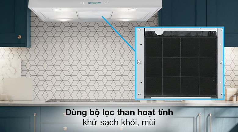 Máy hút mùi đảo Hafele HH-IS90A (539.81.715) - Xử lý khói bằng cách hút và khử mùi trực tiếp bằng than hoạt tính