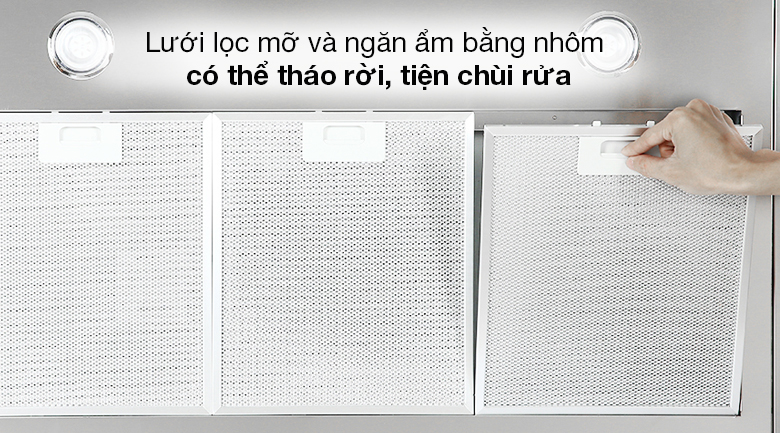Máy hút mùi đảo Hafele HH-IS90A (539.81.715) - Lưới lọc mỡ và ngăn ẩm làm từ nhôm