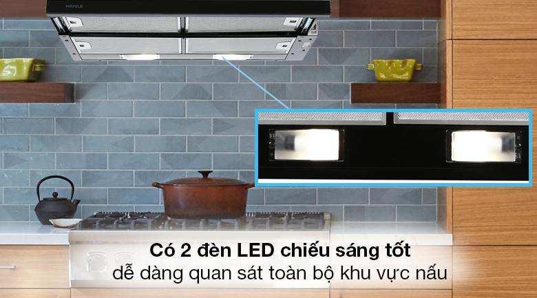 Máy hút mùi âm tủ Hafele HH-SG70A (533.89.021) - Máy hút mùi âm tủ có hệ thống 2 đèn LED, công suất 4W