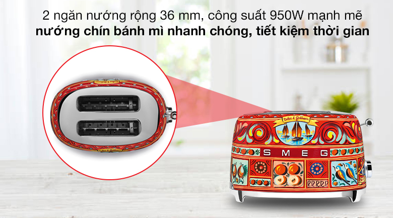 Ngăn nướng - Máy nướng bánh mì Smeg D&G TSF01DGEU (535.43.680)