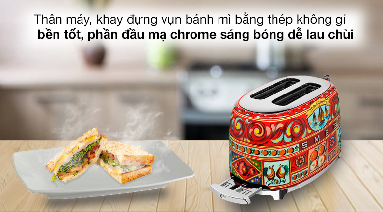 Chất liệu - Máy nướng bánh mì Smeg D&G TSF01DGEU (535.43.680)