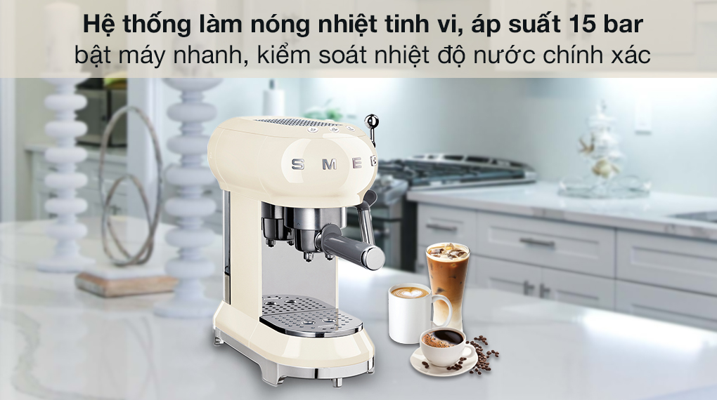 Máy pha cà phê Smeg ECF01CREU (535.43.655) - Hệ thống làm nóng nhiệt