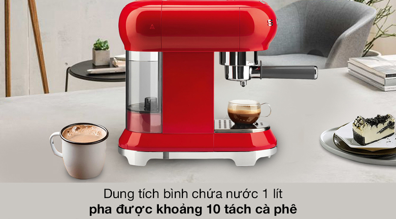 Máy pha cà phê Smeg ECF01RDEU (535.43.659) - Dung tích