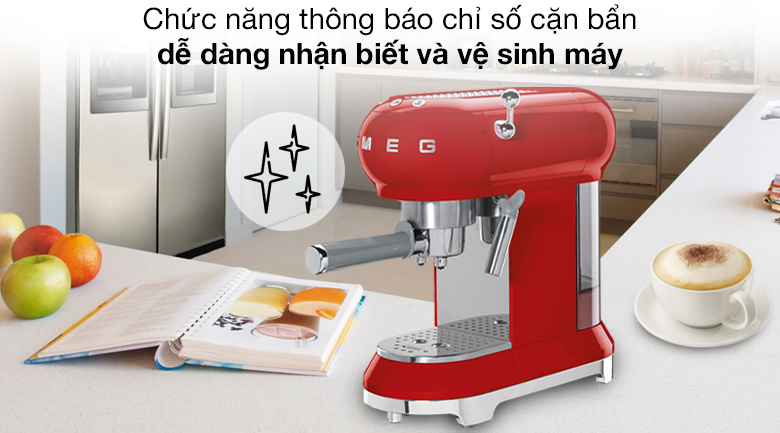 Máy pha cà phê Smeg ECF01RDEU (535.43.659) - Chỉ số cặn