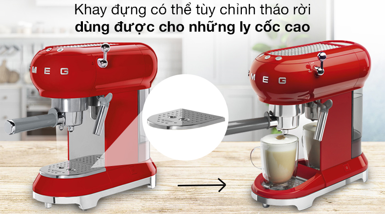 Máy pha cà phê Smeg ECF01RDEU (535.43.659) - Khay đựng