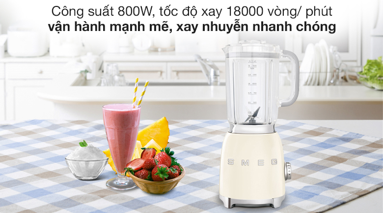 Máy xay sinh tố Smeg BLF01CREU (535.43.635) - Công suất
