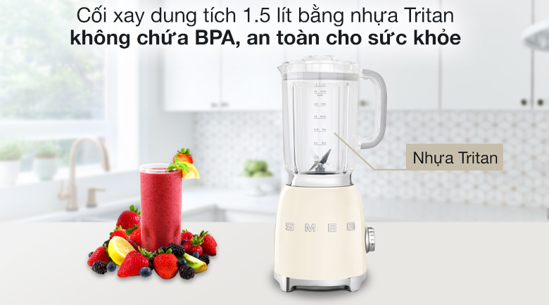 Máy xay sinh tố Smeg BLF01CREU (535.43.635) - Cối xay