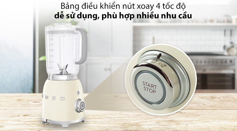 Máy xay sinh tố Smeg BLF01CREU (535.43.635) - Bảng điều khiển
