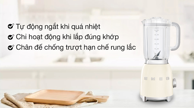 Máy xay sinh tố Smeg BLF01CREU (535.43.635) - An toàn