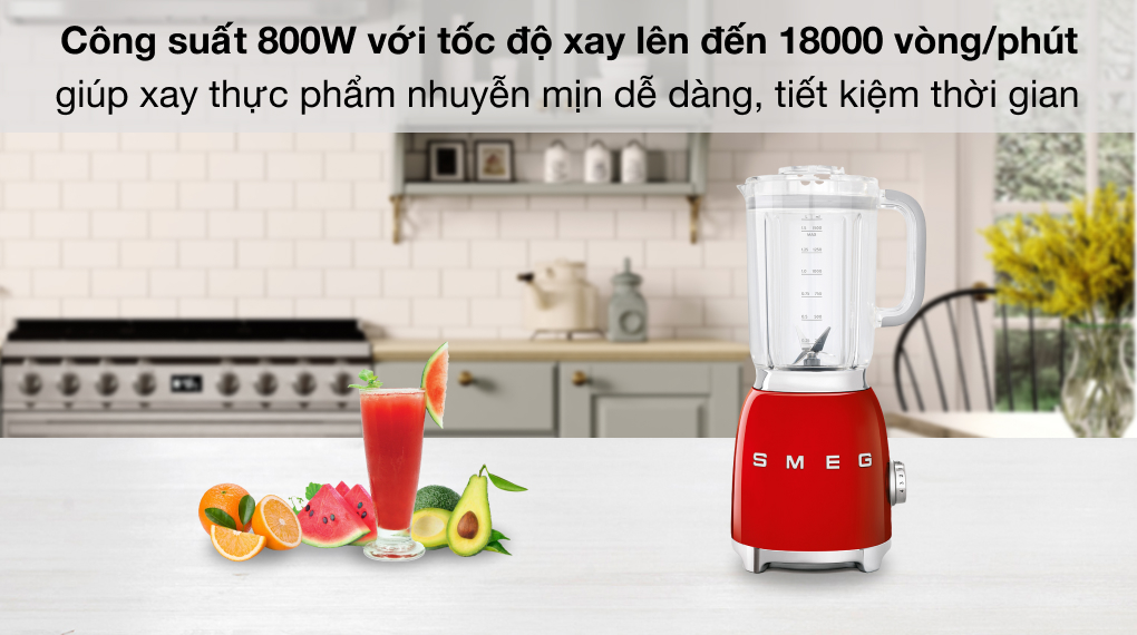 Máy xay sinh tố Smeg BLF01RDEU (535.43.639) - Công suất