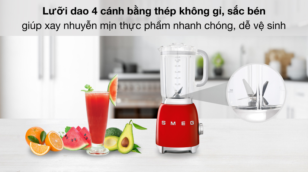 Máy xay sinh tố Smeg BLF01RDEU (535.43.639) - Lưỡi dao