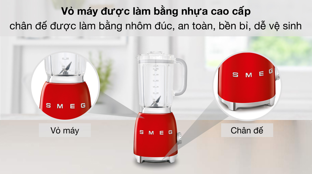 Máy xay sinh tố Smeg BLF01RDEU (535.43.639) - Vỏ máy, chân đế