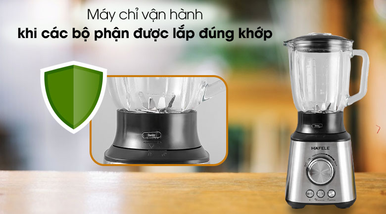Chỉ hoạt động khi lắp đúng khớp - Máy xay sinh tố đa năng Hafele GS-603