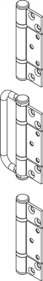 Bộ bản lề, BỘ BẢN LỀ TIÊU CHUẨN CÓ TAY NẮM MỘNG RỜI INOX MỜ, Mã số 943.34.097