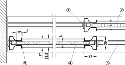 Chặn cửa, thép, dành cho cửa không có cơ chế tự đóng và đóng giảm chấn, Mã số 403.55.950