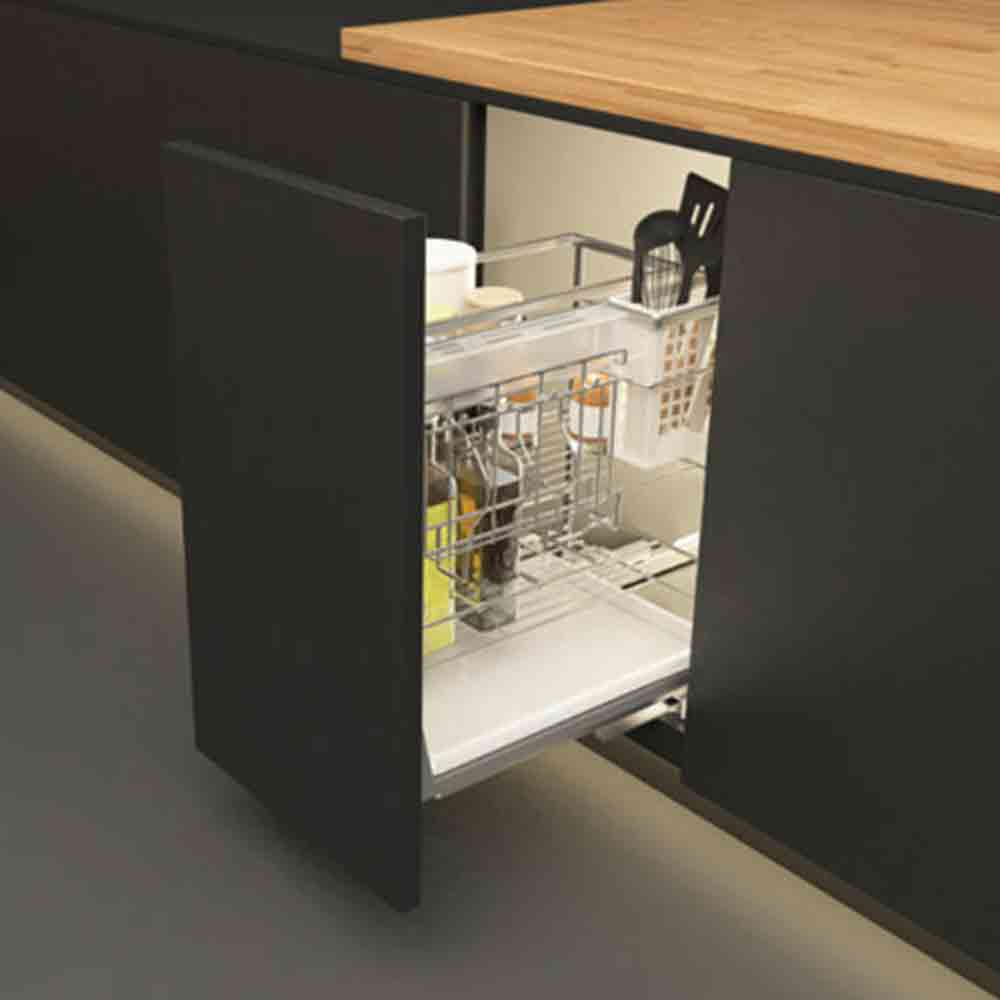 Kệ Dao Thớt Chai Lọ Inox 304 Cửa 350mm Cucina Sonata 549.20.014