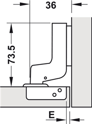 Bản lề âm, Metalla SM 110° tiêu chuẩn, thép, lắp âm, Mã số 493.03.023