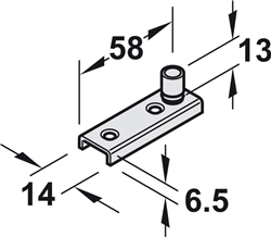 Dẫn hướng sàn có bánh xe, Cho ray dẫn hướng chữ U, Mã số 940.42.032