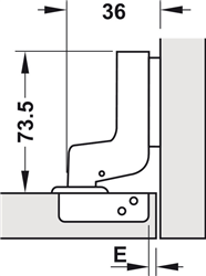 Bản lề âm, Metalla A 110°, thép, lắp lọt lòng, Mã số 493.03.025