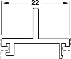 Vỏ cho thanh kết nối tường, Màu bạc anode tự nhiên, chiều dài: 3000 mm, Mã số 403.75.425