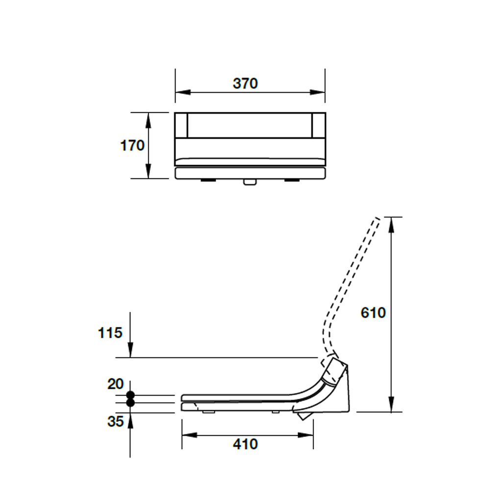 Kích thước Nắp điện tử sensowash STARCK C 588.45.478