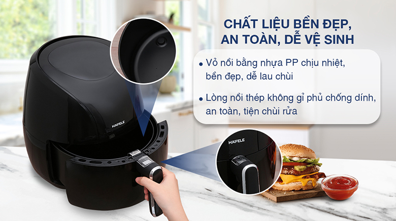 Nồi chiên không dầu Hafele HS-AF601B (535.43.714) - Thiết kế, chất liệu