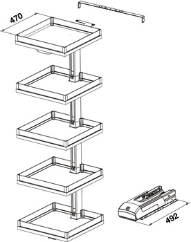 Bộ Kệ Convoy Lavido 600mm Hafele 549.63.486