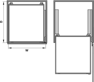 Rổ Kéo Lọt Lòng Cửa 600mm Hafele Internal Pull Out 540.26.667