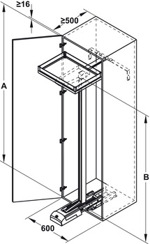 Tủ đồ khô 5 tầng Kesseböhmer 450mm 549.63.494